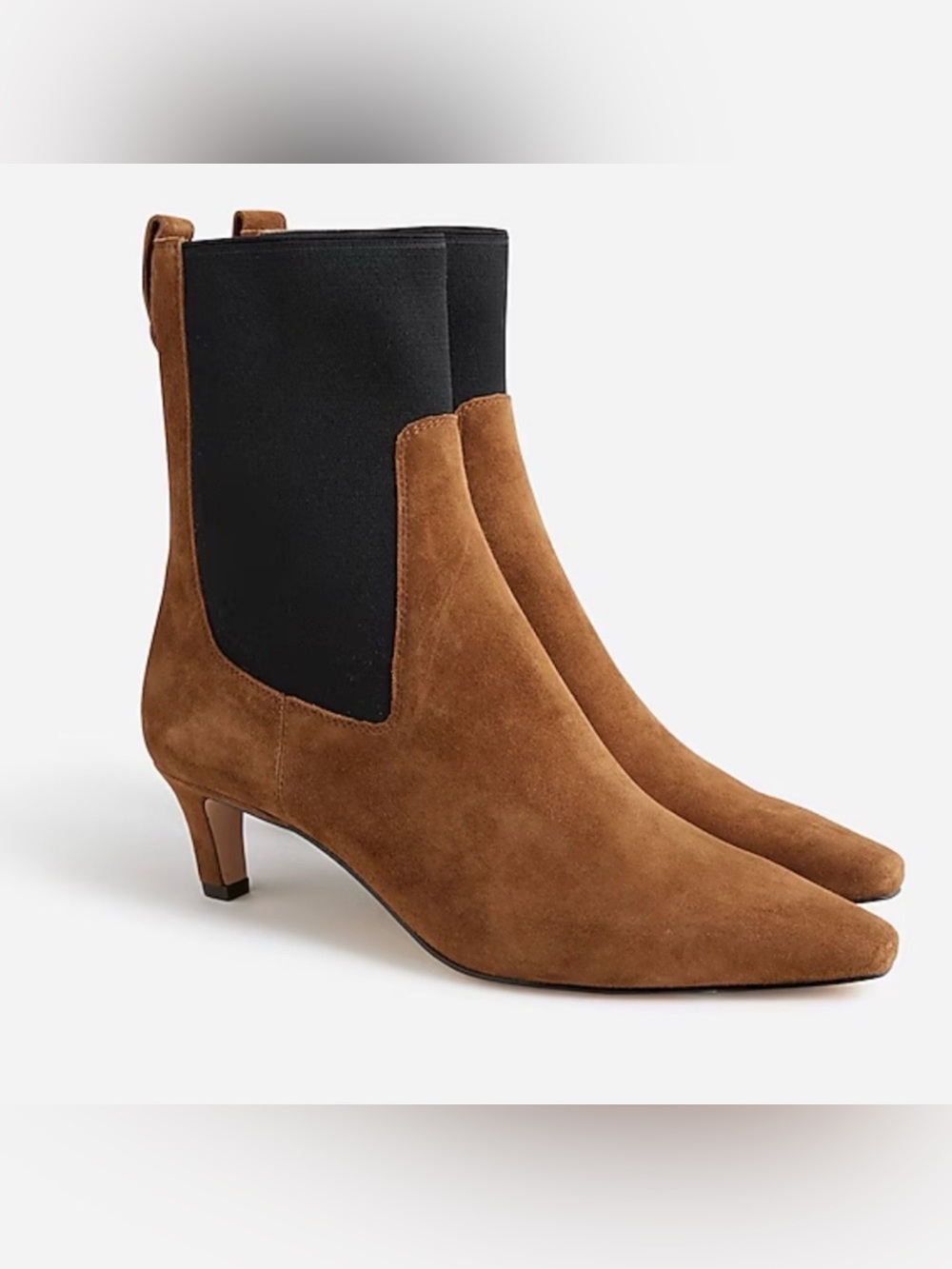 J.CREW • Stevie pull-on boots in suede Ankle Boots in Brown and Black size 10.5
